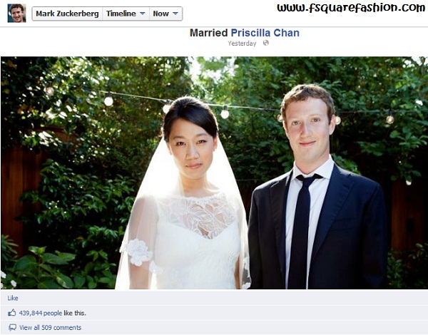 Mark Zuckerberg Priscilla Chan wedding photo