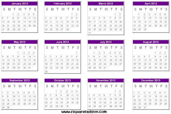 2013 Desktop Calendar HD Wallpaper