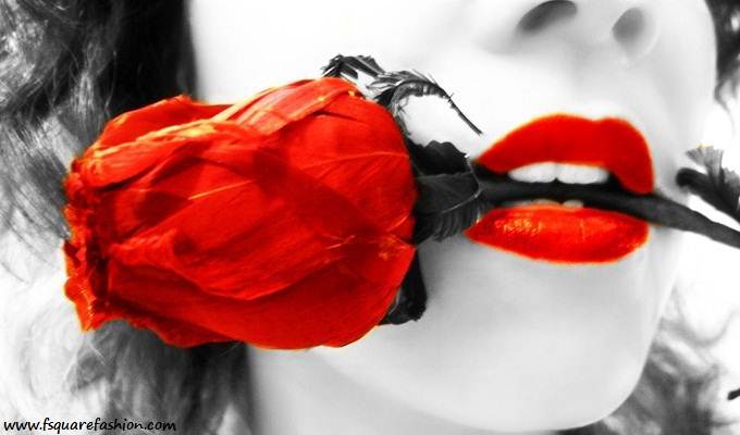 Red Girl Lips Rose Day 2016 HD Wallpapers