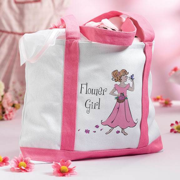 White and Pink Girl Tote Bags