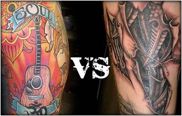 Color Vs Blank Ink Tattoo