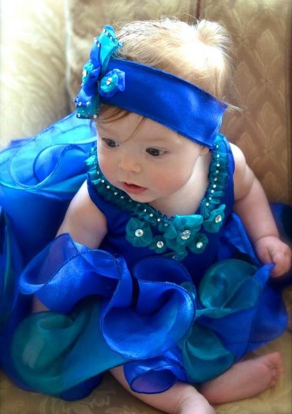 Cute Blue Color Baby Pageant Dresses Wallpapers, Pictures, Images, Photos