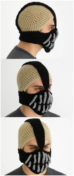 Batman Bane inspired crocheted mask pattern design ideas pictures