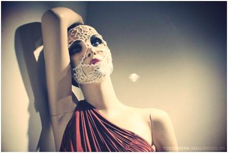 Stunning mannequin crocheted mask girl pictures, images, wallpapers