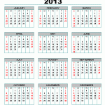 Monthly Calendar 2013 Wallpapers