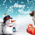 Merry Christmas Snowman with Santa Clause HD Wallpapers