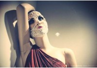 Stunning mannequin crocheted mask girl pictures, images, wallpapers